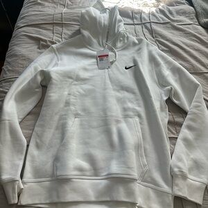 Nike White Pullover Sweater with Half-Zip Collar